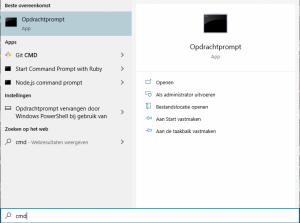 Windows 10 opdrachtprompt